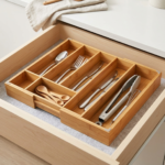 Bamboo Expandable Drawer Organizer with Adjustable Dividers